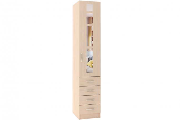 Пенал "Лайт Люкс" П-22 дуб молочный, петли справа, 60х50x200