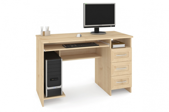 Стол "СП-22" МДФ, клен танзау, ящики справа