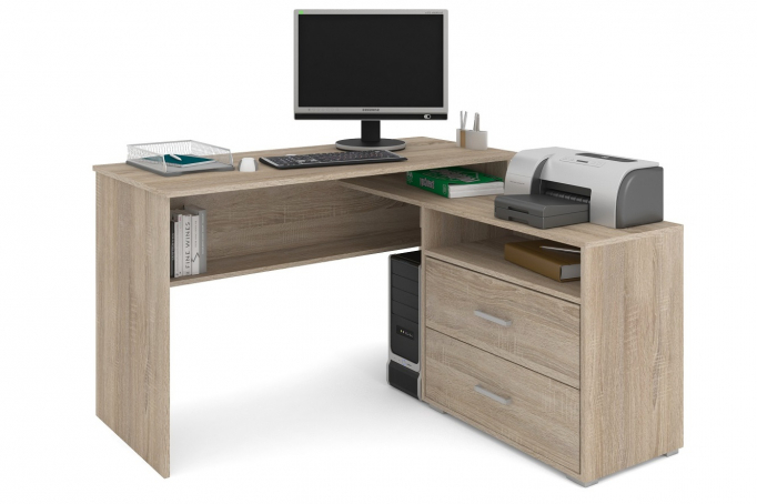 Стол "СПУ-12" ЛДСП, дуб сонома, ящики справа