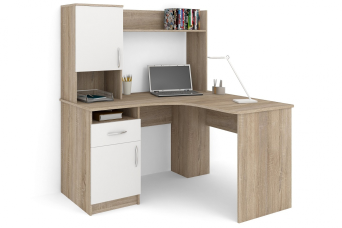 Стол "СПУ-14" ЛДСП, дуб сонома/белый, дверцы слева