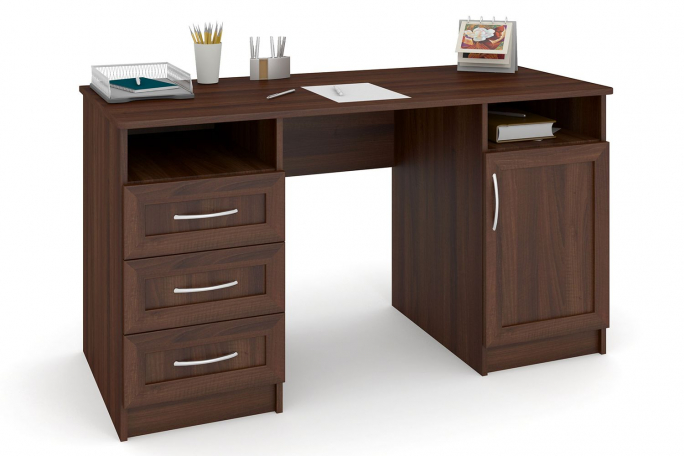 Стол "СП-5" МДФ, дуб апрель темный, ящики слева