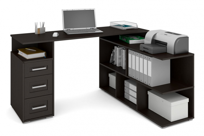 Стол "СПУ-9" МДФ, венге цаво, ящики слева