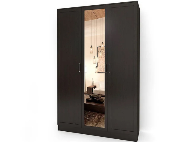 Шкаф распашной с зеркалом "Стайл 3", 150х60х220, венге