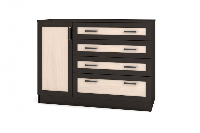 Комод "К-6" венге цаво/дуб млечный, дверца слева