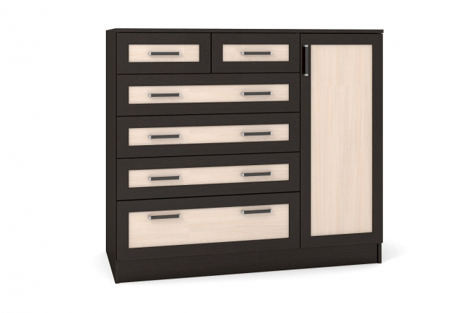 Комод "К-9" венге цаво/дуб млечный, дверца справа