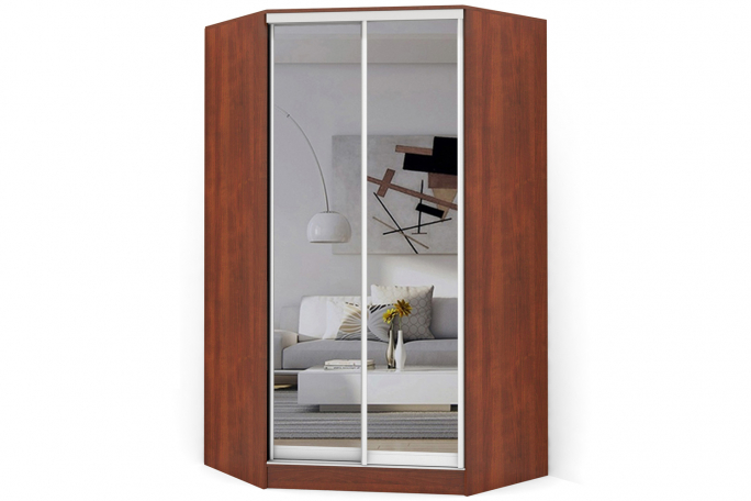 Шкаф-купе угловой "Версаль" Б\П\Б зеркало, с ящиками, ноче мария луиза