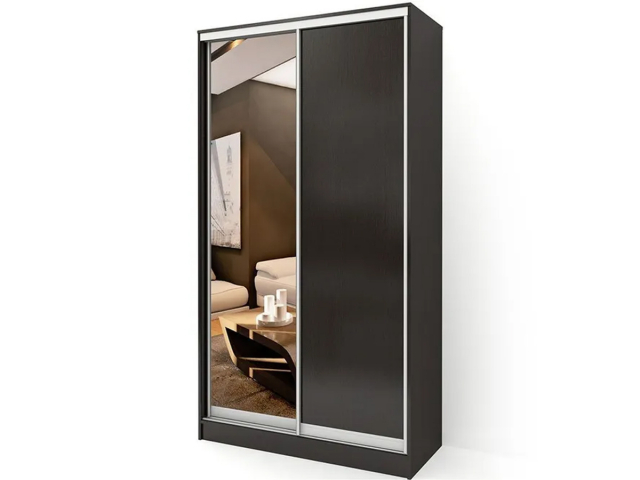 Шкаф-купе "Версаль" 2-х створчатый, 1 зеркало, 120х60х220, черный