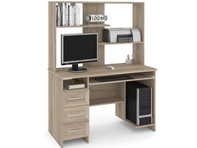 Стол "Школьник-10" рамка МДФ, дуб сонома, ящики слева