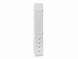 Шкаф-пенал для белья "сканди п-11 ф2" sf (сф)-027 лотос/белый гладкий, петли слева