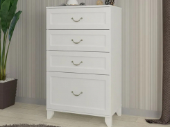 Комод 4 ящика "ренди 3 м", белый/рамка квадро мдф/ножка №3
