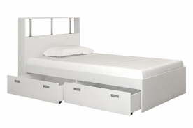 Кровать "Бриз 6" 1200, белый гладкий