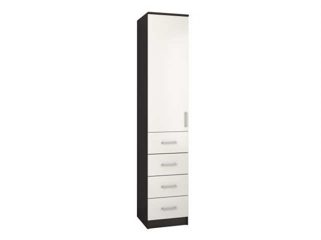 Пенал "П-5Л" 40х60x220, венге цаво/белый гладкий, петли слева