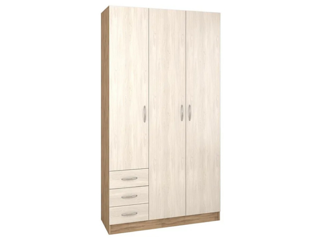 Шкаф трехстворчатый "Т-6Л", 120х55х200, дуб золотистый/анкор светлый, ящики слева