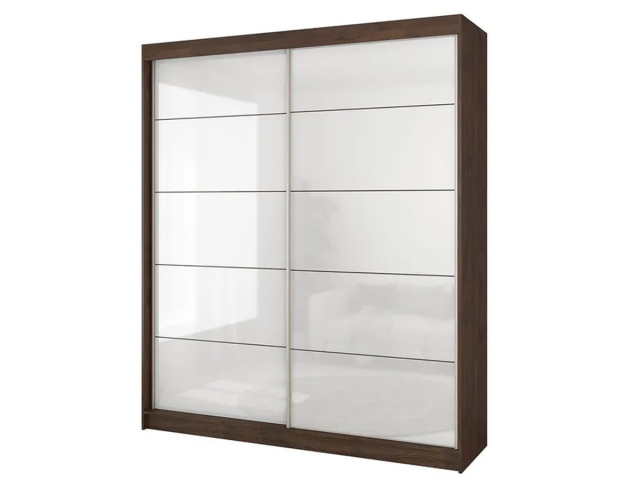Шкаф-купе 2-х створчатый "Домашний-8" Лакобель, 140х55х220, апрель темный/стекло лакобель 9010