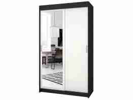 Шкаф-купе "Сакура-25" зеркало, 150х55х220, венге цаво/белый гладкий