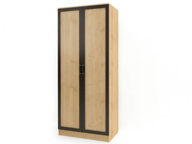 Шкаф распашной "Стайл 2", 70х55х220, клен танзау, рамка квадро МДФ венге