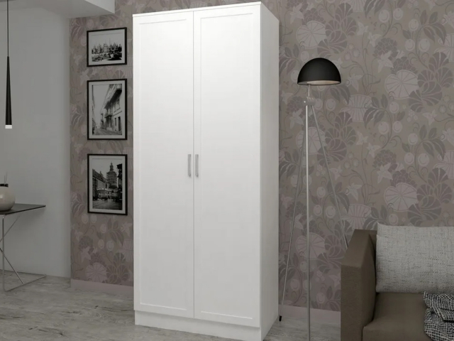 Шкаф распашной "Стайл 2", 80х55х220, белый, рамка квадро МДФ