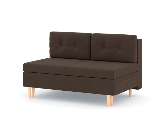 Модуль прямой "Белфаст" 2х местный (с механизмом), велюр Зара Браун 20