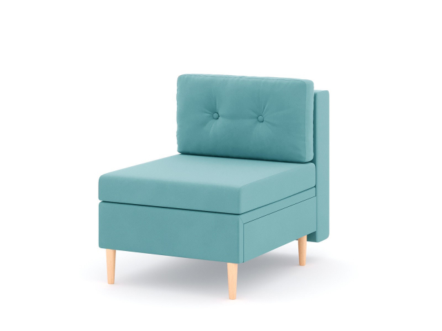 Модуль прямой "Белфаст" кресло, велюр Зара Азур 48