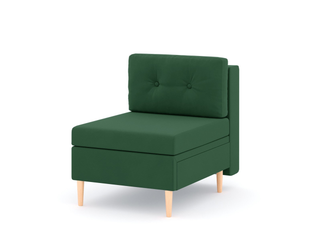 Модуль прямой "Белфаст" кресло, велюр Зара Малахит 33