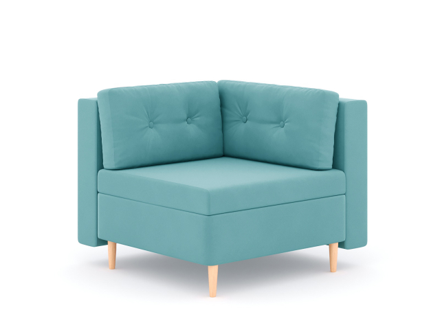 Модуль угловой "Белфаст", велюр Зара Азур 48