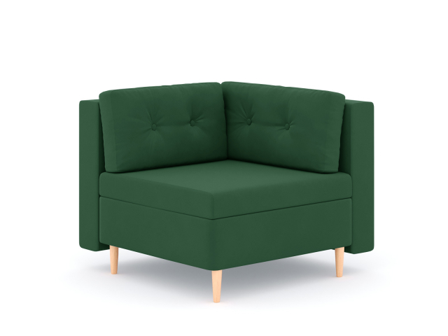 Модуль угловой "Белфаст", велюр Зара Малахит 33