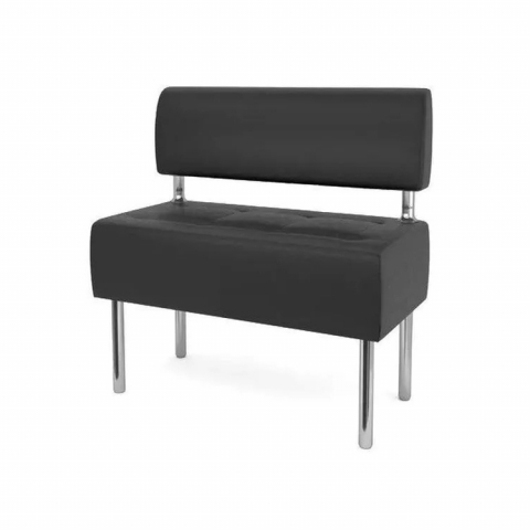 Диван "Сантьяго" без боковин, черный кожзам, 80x58х80