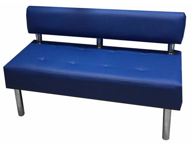 Диван "Сантьяго" без боковин,130x58х80 синяя экокожа
