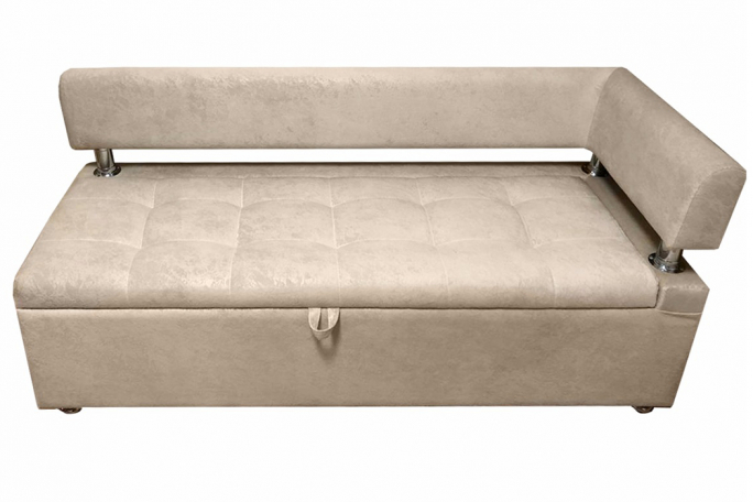 Диван кухонный "Парма" правый подлокотник, бежевый микровелюр, 130x60х80