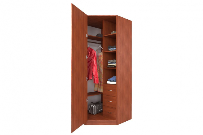 Шкаф угловой "Алекс-2" орех итальянский, петли слева