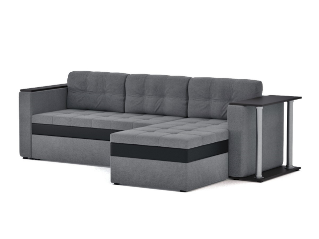 Угловой диван-кровать "Атланта" со столиком Эконом Дрим Грей, правый угол