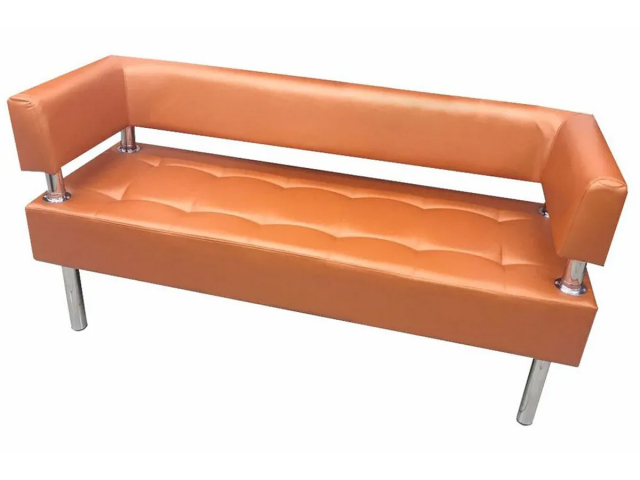 Диван "Сантьяго" с боковинами,160x58х80, оранжевая экокожа