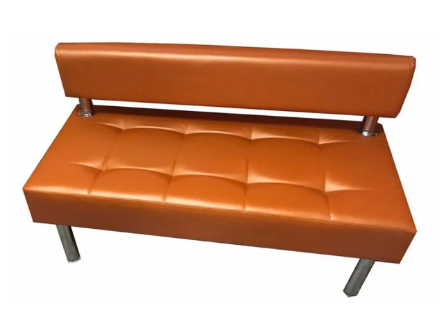 Диван "Сантьяго" без боковин, оранжевая экокожа, 170x58х80