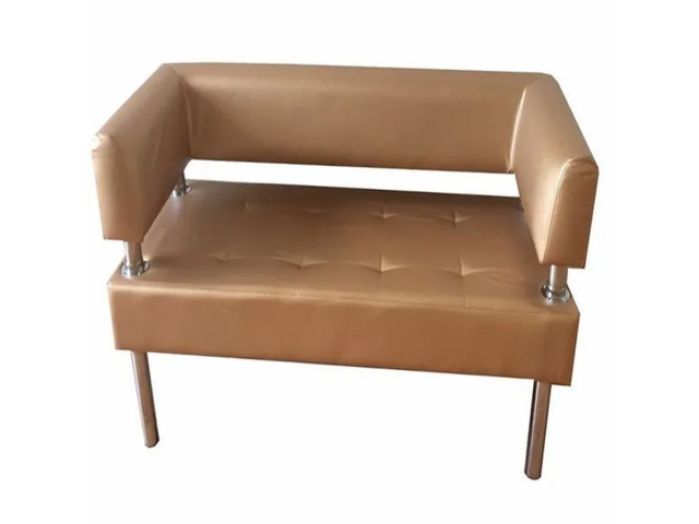 Диван "Сантьяго" с боковинами, золотая экокожа, 80x58х80