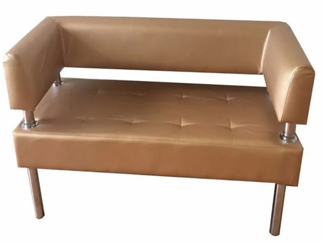 Диван "Сантьяго" с боковинами, золотая экокожа, 120x58х80
