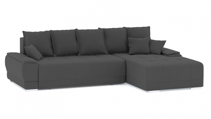 Угловой диван-кровать "Nordviks (Нордвикс)" НПБ, велюр Зара Грей 18, правый угол