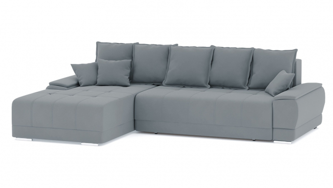 Угловой диван-кровать "Nordviks (Нордвикс)" НПБ, велюр Зара Маус 12, левый угол