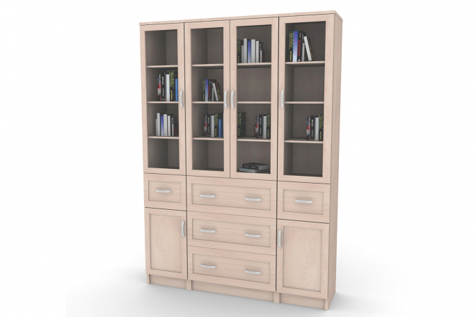 Библиотека "Верона 4/15" дуб молочный