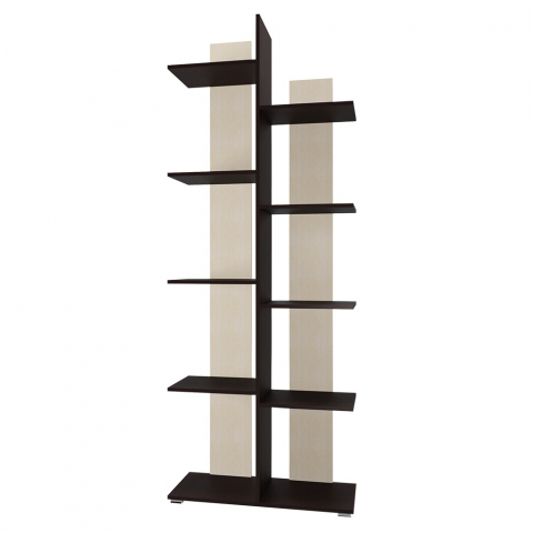 Стеллаж "Мебелайн-5" дуб молочный/венге