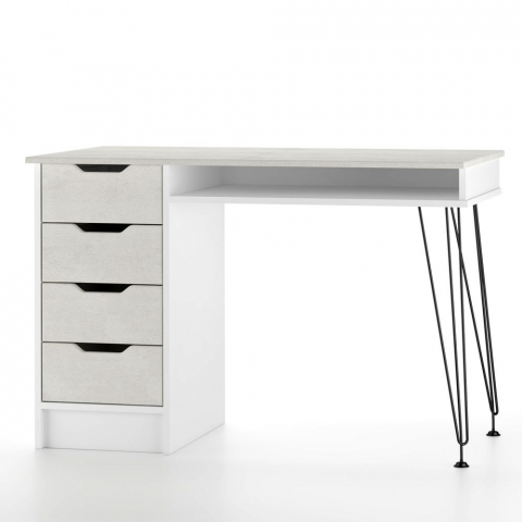 Стол письменный "МегаKraft-17" белый /камень белый