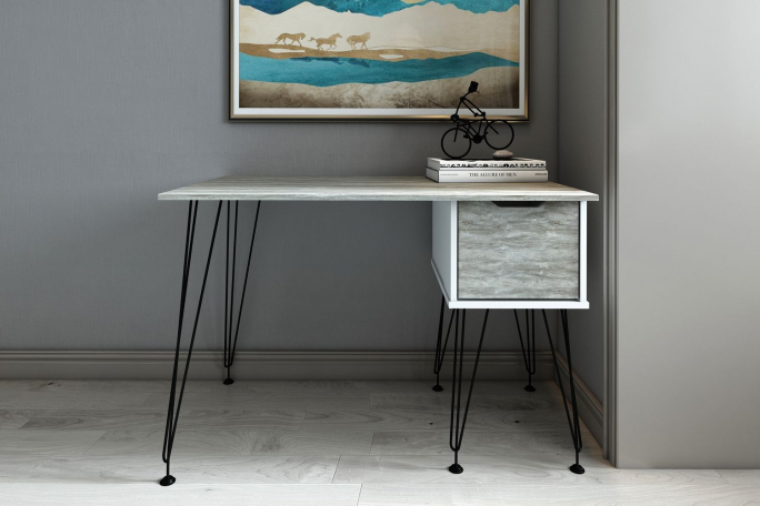 Стол письменный "МегаKraft-13" белый /дуб винтаж графит