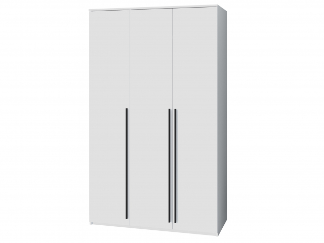 Шкаф распашной "Лорена" 3-х дверный, белый, 130х50х200