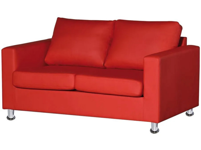 Диван офисный "Ватсон", 130x75х90, красная экокожа