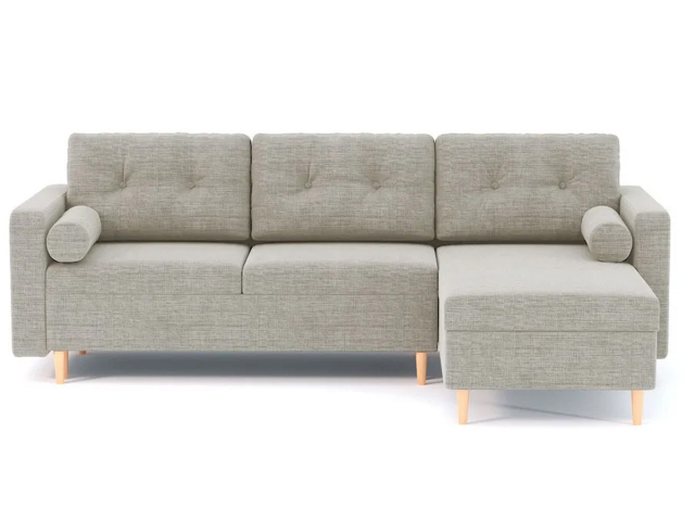 Диван-кровать угловой "Белфаст", рогожка Дрим Беж, правый угол