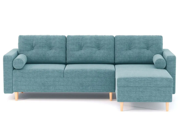 Угловой диван-кровать "Белфаст" пантограф, рогожка Дрим Азур, правый угол