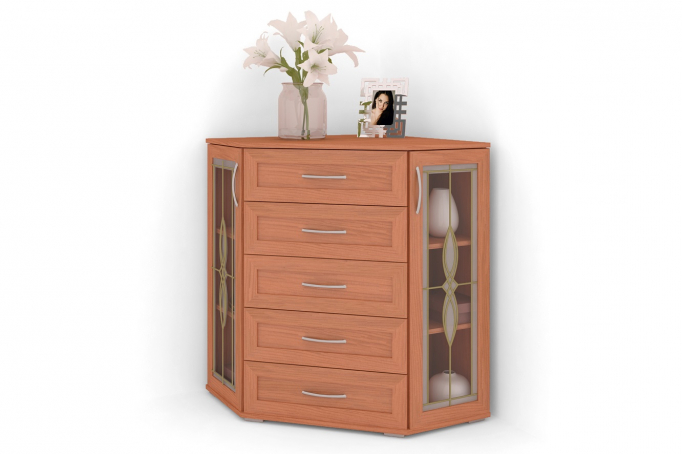 Комод "Атос 5 В" Витраж, дуб апрель темный, в наличии 1шт