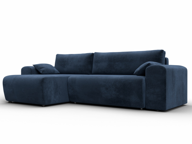 Угловой диван-кровать "Лига-099" угол универсальный, велюр TOWER 13 синий,132585