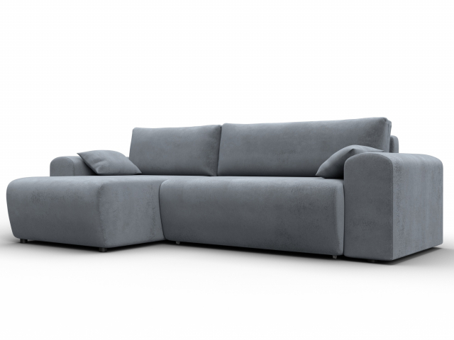 Угловой диван-кровать "Лига-099" угол универсальный, велюр TOWER 10 серый,132586