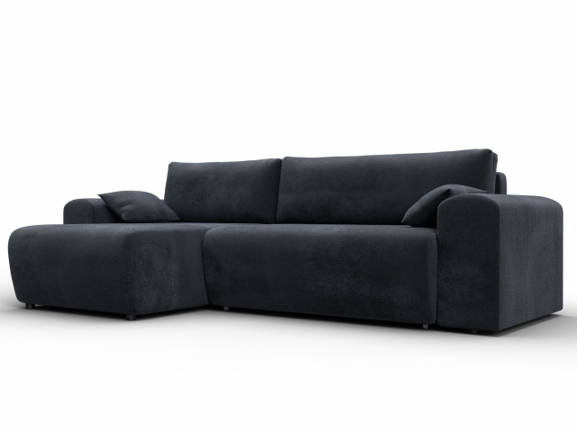 Угловой диван-кровать "Лига-099" угол универсальный, велюр TOWER 11 темно-серый,132587