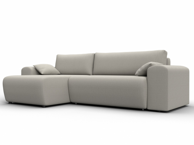 Угловой диван-кровать "Лига-099" угол универсальный, рогожка Амур 02 бежевый,133692